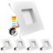 Luxrite 5"/6" Square LED Recessed Can Lights 5 CCT 2700K-5000K 12.5W (90W Equivalent) 1100LM Dimmable 4-Pack LR23789-4PK - alternate 1
